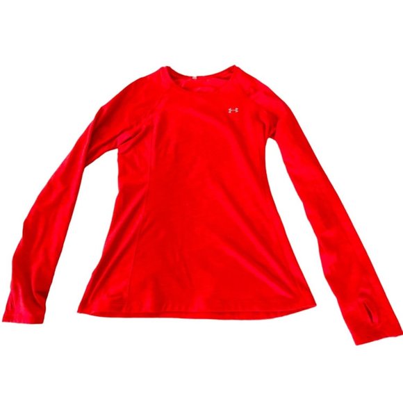 Under Armour Long Sleeve Tee Women’s S/M Neon Orange Shirt Tag Removed* - Picture 7 of 8